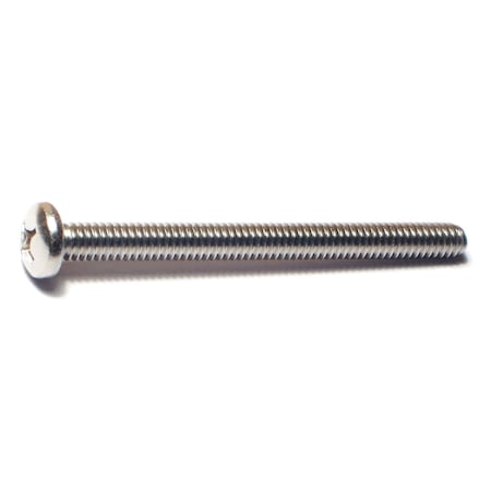 Midwest Fastener 1/4"-20 x 3 in Phillips Pan Machine Screw, Plain 18-8 Stainless Steel, 50 PK 50690